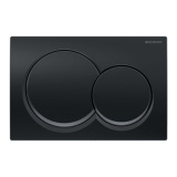 Cutout image of Geberit Alpha01 Round Black Chrome Dual Flush Plate